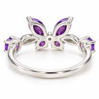 Amethyst butterfly ring back view