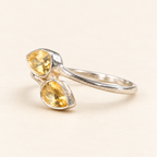 Citrine bypass ring, side view