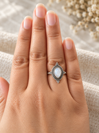 Rainbow Moonstone Teardrop Ring, additional view